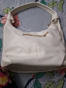 Stylish Cream Hobo Handbag