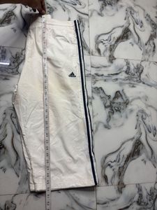 Adidas White Striped Capris