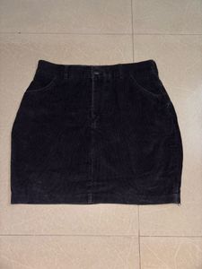 Classic Black Corduroy Skirt