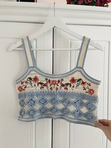 Crocheted Floral Crop Top