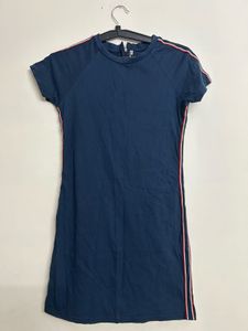 Navy Blue Casual T-Shirt Dress