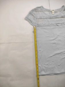 Light Blue Lace Trim Top