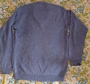 Grey V-Neck Pullover Sweater