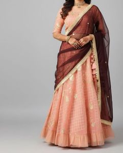 Elegant Peach Lehenga Choli Set
