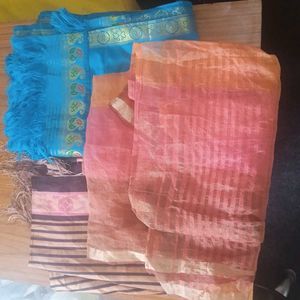 Assorted Dupattas - Pink, Blue &amp; Striped
