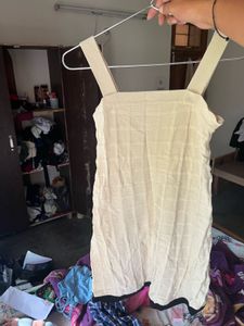 Cream Square Neck Mini Dress