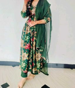 Beautiful Floral Print Kurta  with Dupatta