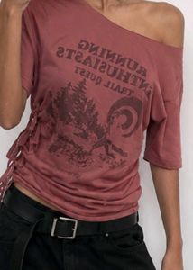 Graphic Print Off-Shoulder Top Handmade