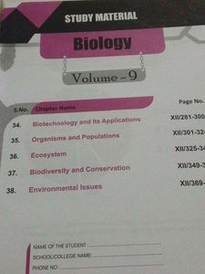Milestone Biology Study Material - Class 12th