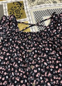 Chic Floral Print Button-Up Dress