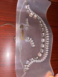 Sparkling Crystal Necklace and Earring Set