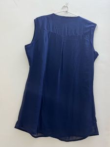 Elegant Navy Blue Sleeveless Top