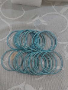 Set of 24 Metallic Blue Bangles