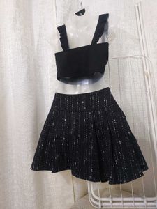 Tweed black short-skirt