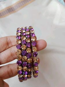 Sparkling Purple & Gold Bangles