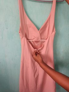 Nude backless halterneck bodycon dress 🫠✨