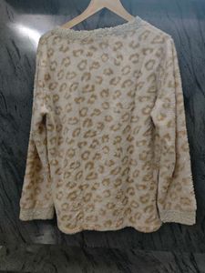 Cozy Leopard Print Fleece Top