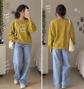 Olive Green “Have a Good Time” Oversized Sweatshir