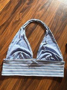 Striped Halter Bikini Top