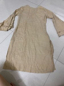 Beige Kurta with Bell Sleeves