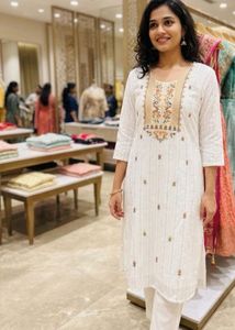 Embroidered White Kurta