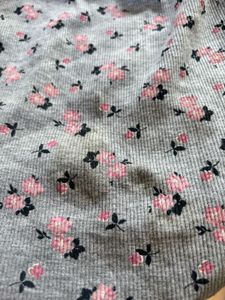 ZARA Floral Ribbed Top