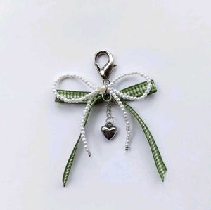 Ribbon bow Heart Charm Keychain