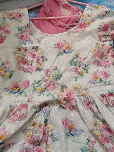 Beautiful Pink Floral nyra cut suit
