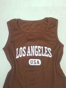 Brown "Los Angeles USA" Tank Top