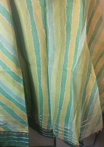 Green &amp; Yellow Striped Kurta Set