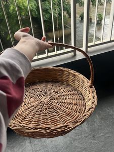Wicker Basket with Decorative Plate