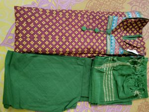 New Mangalagiri Cotton Anarkali Set