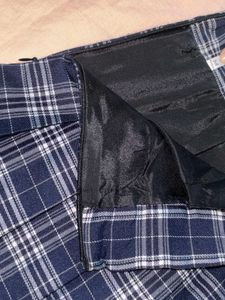 Korean Plaid Pleated Mini Skirt