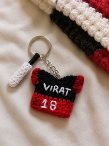 🏏 ❤Virat Kohli Crochet Jersey Keycha❤
