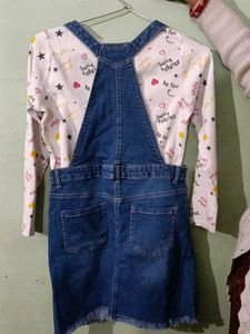 Denim Jumper Dress with Top