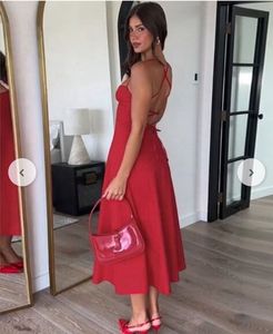 Backless Red Midi Dress🌶️