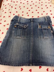 Denim Button-Up Mini Skirt