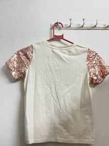 Sequin Sleeve Graphic T-Shirt