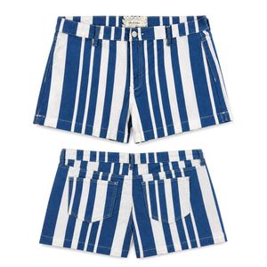 Blue &amp; White Striped Summer  Shorts 🪼
