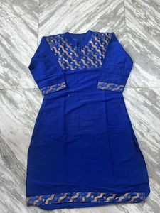 Blue Kurta with Pink Palazzo Set