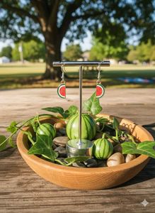Whimsical Watermelon Slice Drop Earrings