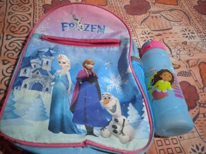 Frozen School bag with free bottlefor Kids