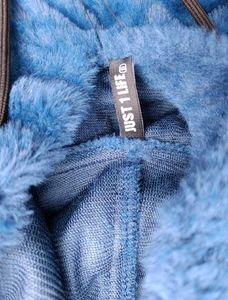 Free delivery on Mrp Cozy Blue Faux Fur Hoodie