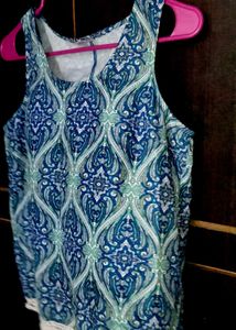 Boho Print Tank Top with Lace Trim
