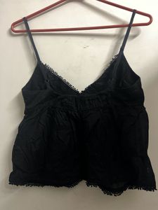 Black Lace Trim Cami Top