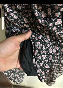 Floral Ruched Mini Dress with Ruffle Hem
