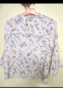 Floral Print Ruffled Blouse