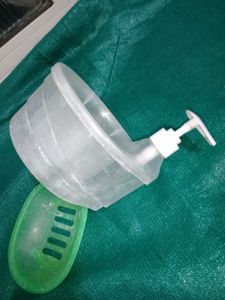 Clear  dispenser &amp; green soap dis