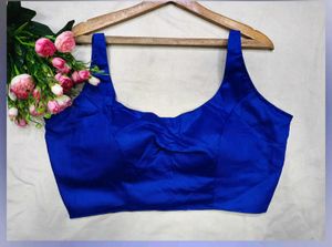 Vibrant Royal Blue Silk readymade Blouse
