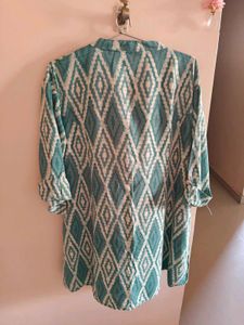 Teal Diamond Print Kurta